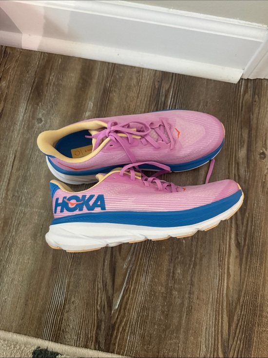 Hoka Other - Hoka Kids Pink Sneakers with Blue and Cream Accents